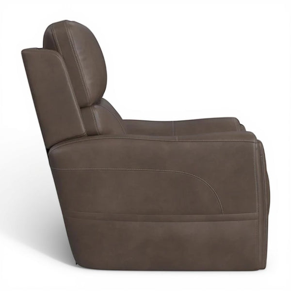 Carter Cappuccino Fabric Power Lift Recliner with Power Headrest, Lumbar, Heat & Massage