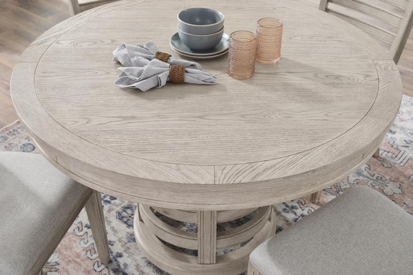 American Woodcrafters Heritage Coast 5-Piece Round Dining Set Sea Oat