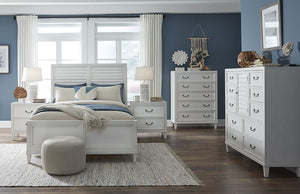 American Woodcrafters Dunescape Queen Panel Headboard Painted White