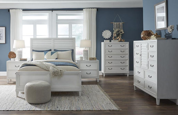 American Woodcrafters Dunescape Queen Panel Headboard Painted White