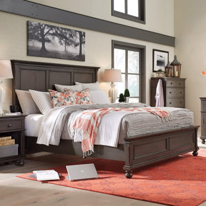 Aspenhome Oxford King Panel Peppercorn Bed