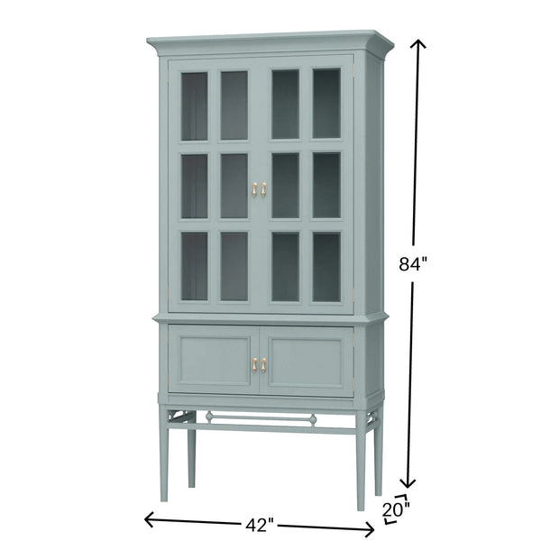 Bramble Seraphine Frosted Blue Display Cabinet with White Interior