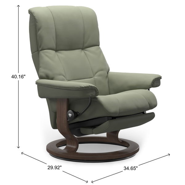 Ekornes Stressless Mayfair Large Classic Dual Power Leather Chair in Shadow Green