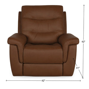 In Motion Bennett Dual Power Recliner with Zero Gravity in Saddle Leather
