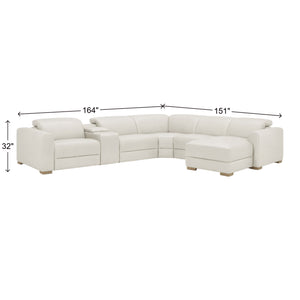 Flexsteel Aurora Leather Power Reclining Sectional Chise with Power Headrests