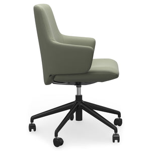 Ekornes Stressless Laurel Large Low Back Home Office Chair with Arms in Paloma Shadow Green