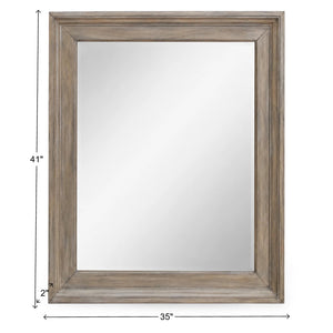 American Woodcrafters Beach Comber Weathered White Mirror