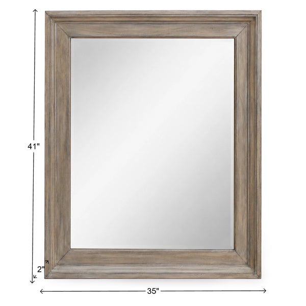 American Woodcrafters Beach Comber Weathered White Mirror