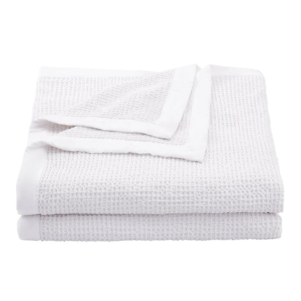 HiEnd Stonewashed Cotton Waffle Weave White King Coverlet