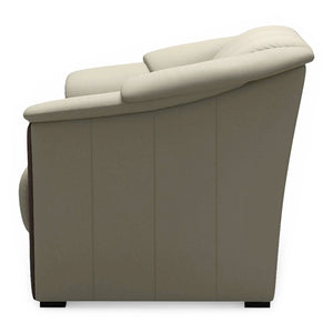 Stressless Oslo Leather Loveseat in Paloma Light Grey