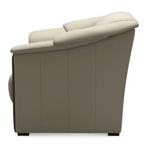 Stressless Oslo Leather Loveseat in Paloma Light Grey