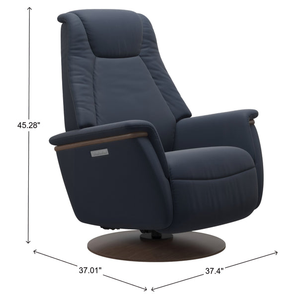 Ekornes Stressless Max Large Moon Base Chair in Oxford Blue