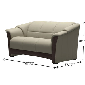 Stressless Oslo Leather Loveseat in Paloma Light Grey