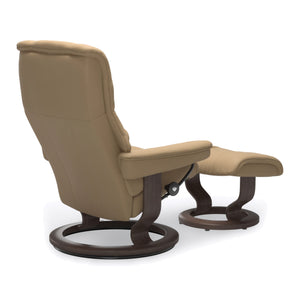 Stressless Mayfair Classic Base Small Chair & Ottoman in Paloma Sand