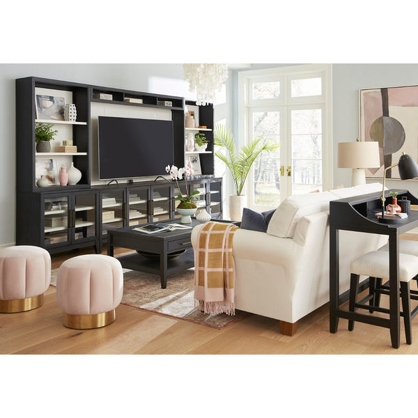 Aspenhome Camden 50-Inch Rectangular Cocktail Table in Domino Black