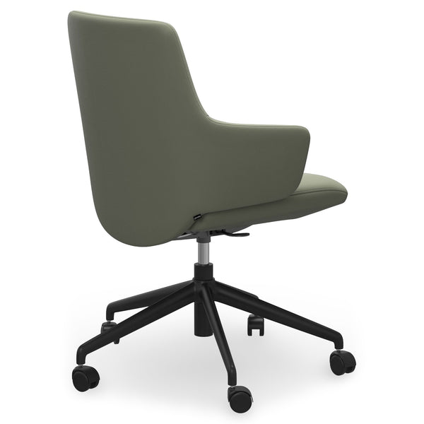 Ekornes Stressless Laurel Large Low Back Home Office Chair with Arms in Paloma Shadow Green