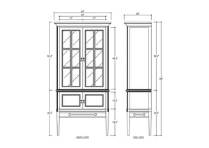 Bramble Seraphine Frosted Blue Display Cabinet with White Interior