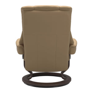 Stressless Mayfair Classic Base Small Chair & Ottoman in Paloma Sand