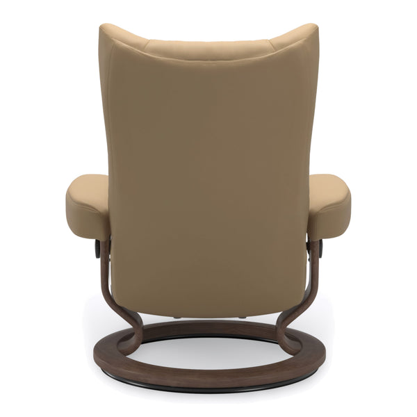 Stressless Wing Classic Base Large Chair & Ottoman in Paloma Sand