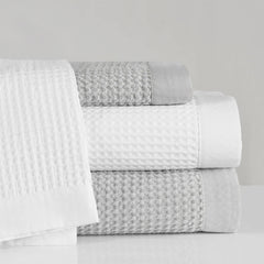 HiEnd Stonewashed Cotton Waffle Weave White King Coverlet