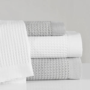 HiEnd Stonewashed Cotton Waffle Weave White King Coverlet