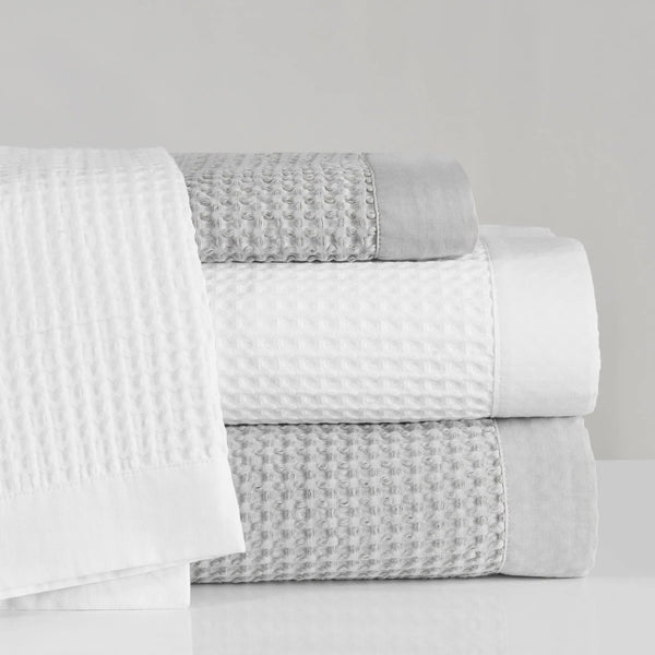 HiEnd Stonewashed Cotton Waffle Weave White King Coverlet