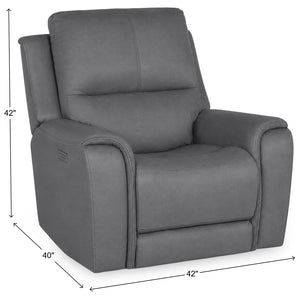 In Motion Grayson Dual Power Recliner with Zero Gravity in Slate Leather
