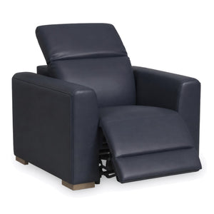 Flexsteel Aurora Leather Power Recliner with Power Headrest in Marine