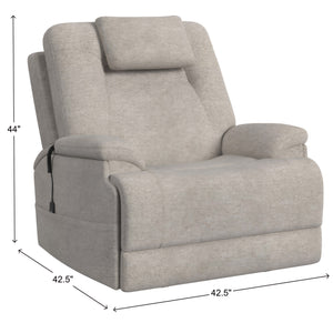Flexsteel Zecliner Model 4+ Fabric Power Lift Recliner with Power Headrest & Lumbar, Heat & Massage in Shell