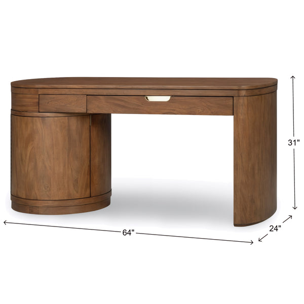 Aspen Home Caden Spiced Caramel 64-Inch Single Pedestal Desk