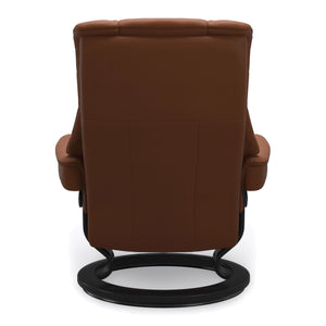 Stressless Mayfair Classic Base Medium Chair & Ottoman in Paloma New Cognac