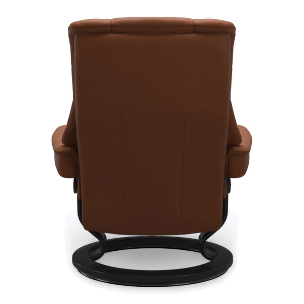 Stressless Mayfair Classic Base Medium Chair & Ottoman in Paloma New Cognac