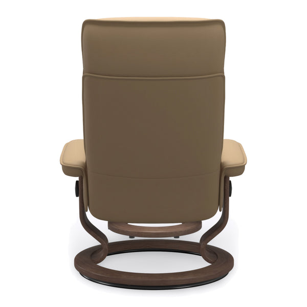 Stressless Admiral Classic Base Medium Chair & Ottoman in Paloma Sand