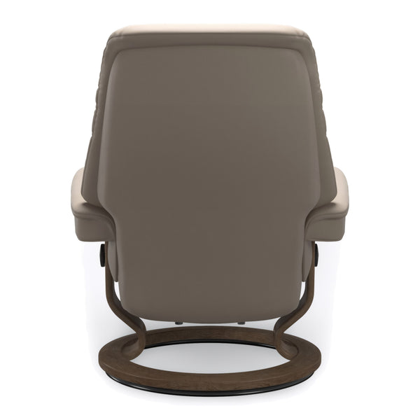 Stressless Sunrise Classic Base Large Chair & Ottoman in Paloma Mushroom