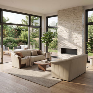 Stressless Oslo Leather Loveseat in Paloma Light Grey