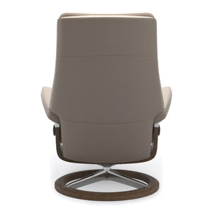 Stressless Paul Signature Base Medium Chair & Ottoman in Paloma Mushroom