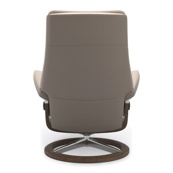 Stressless Paul Signature Base Medium Chair & Ottoman in Paloma Mushroom