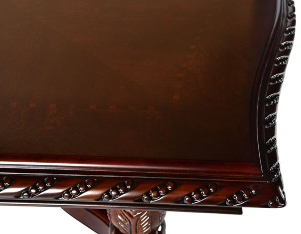 Steve Silver Antoinette 120-Inch 5-Piece Pedestal Dining Set With 24-Inch Leaf In Warm Brown Cherry