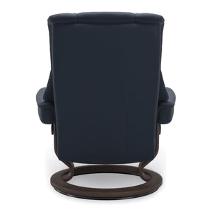 Stressless Mayfair Classic Base Medium Chair & Ottoman in Paloma Oxford Blue