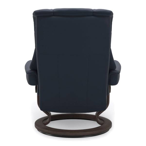 Stressless Mayfair Classic Base Medium Chair & Ottoman in Paloma Oxford Blue