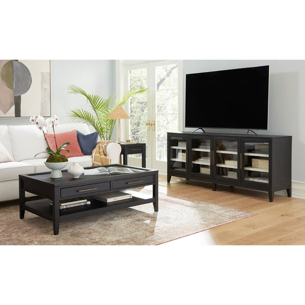 Aspenhome Camden 50-Inch Rectangular Cocktail Table in Domino Black