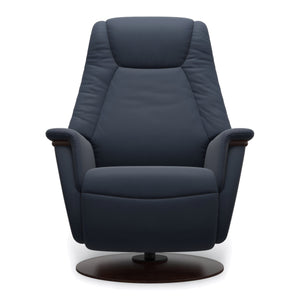 Stressless Max Medium Power Recliner in Paloma Oxford Blue