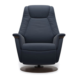 Ekornes Stressless Max Large Moon Base Chair in Oxford Blue