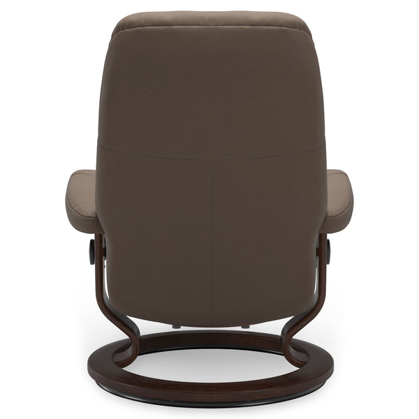 Ekornes Stressless Medium Consul Classic Base Chair & Ottoman in Batick Mole