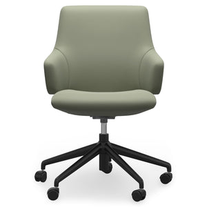 Ekornes Stressless Laurel Large Low Back Home Office Chair with Arms in Paloma Shadow Green