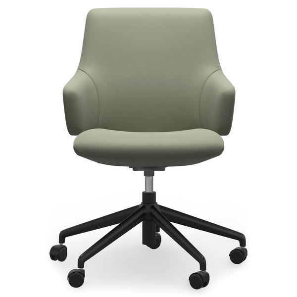 Ekornes Stressless Laurel Large Low Back Home Office Chair with Arms in Paloma Shadow Green