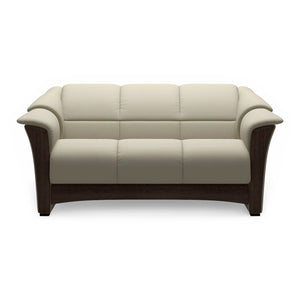Stressless Oslo Leather Loveseat in Paloma Light Grey