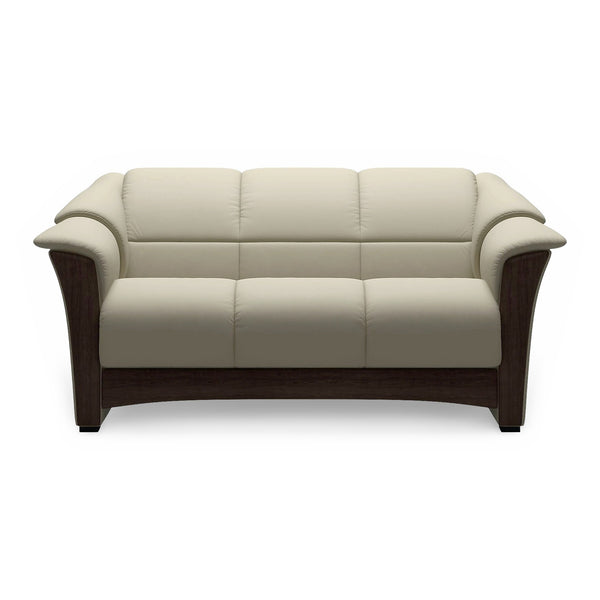 Stressless Oslo Leather Loveseat in Paloma Light Grey