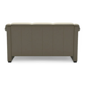 Stressless Oslo Leather Loveseat in Paloma Light Grey