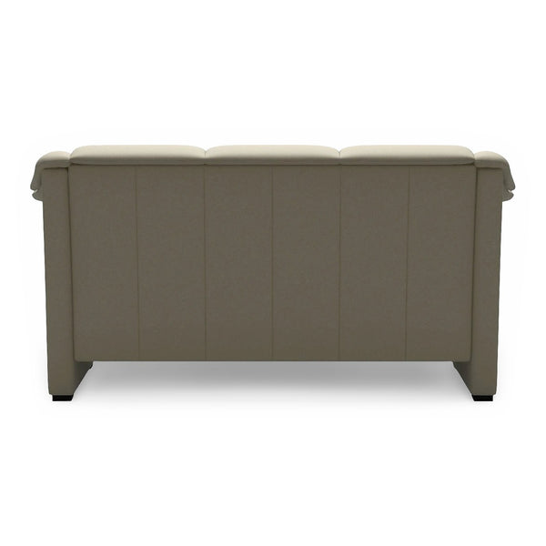 Stressless Oslo Leather Loveseat in Paloma Light Grey